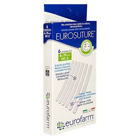 EUROSUTURE SUTURA ADHESIVA 6X75MM X 6 UND